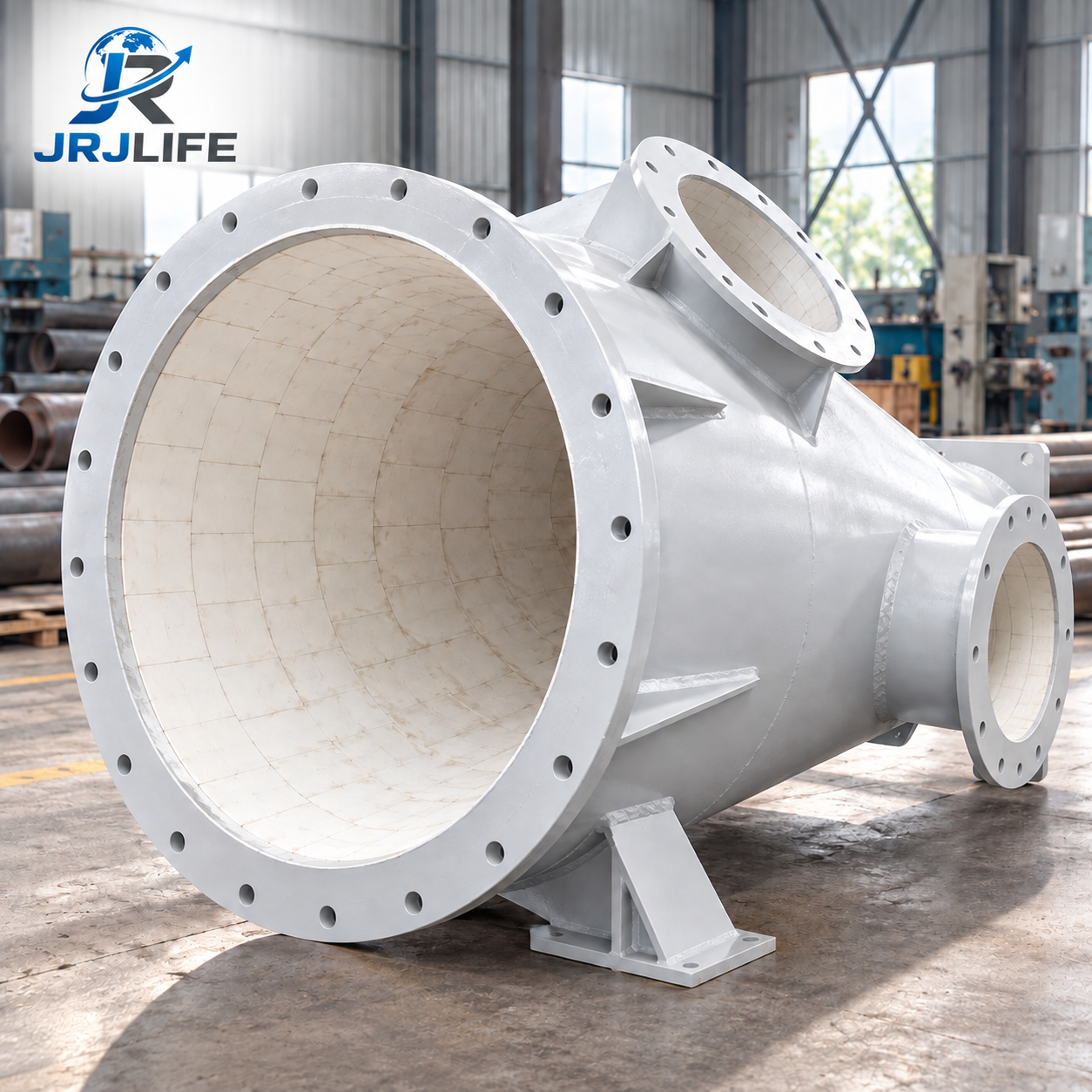 Large ceramic lined component